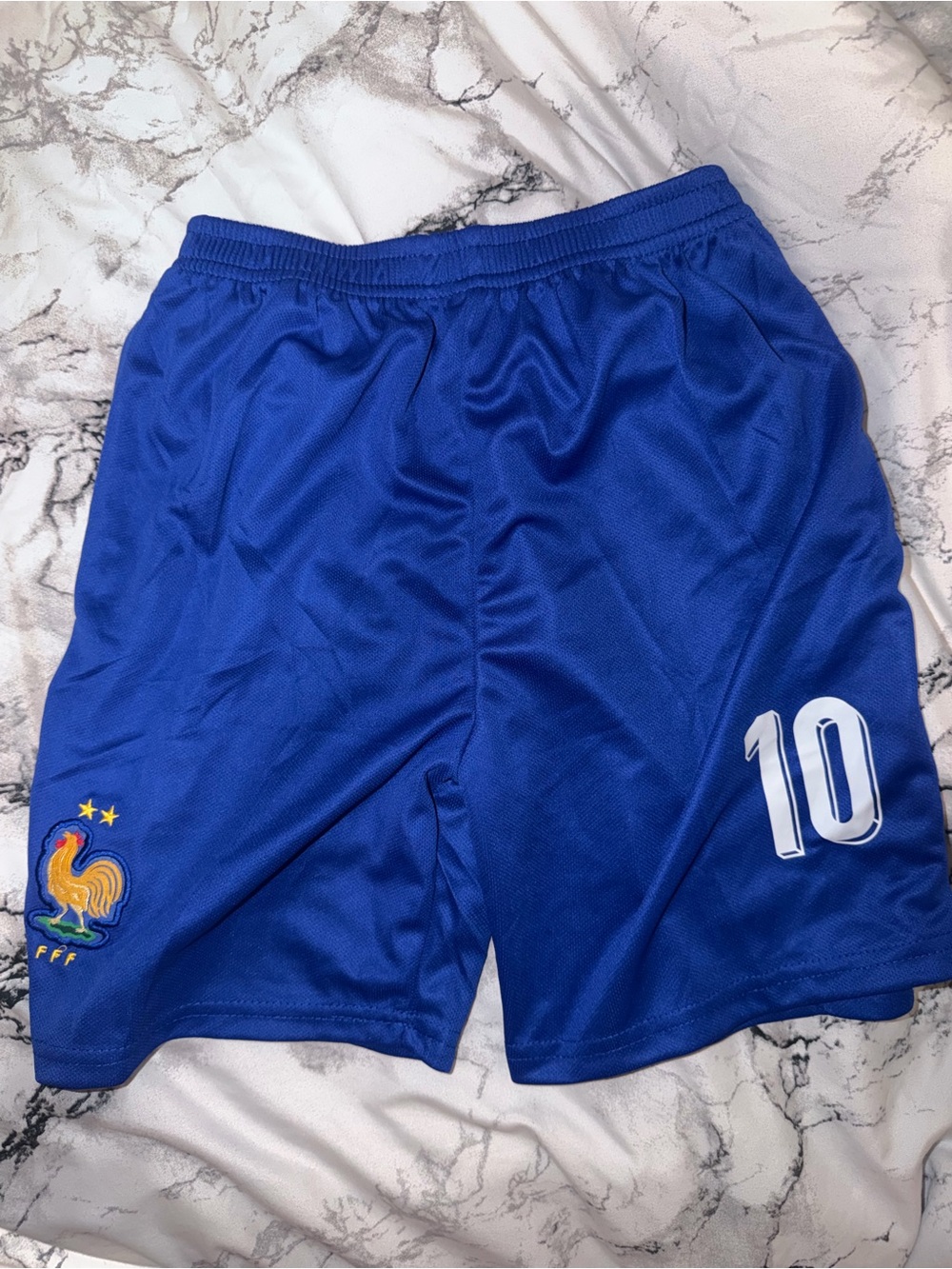 Blue Boy's France Mbappe Athletic Soccer Shorts